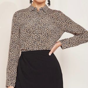 Trending J. Crew 100% Silk Leopard Print Blouse